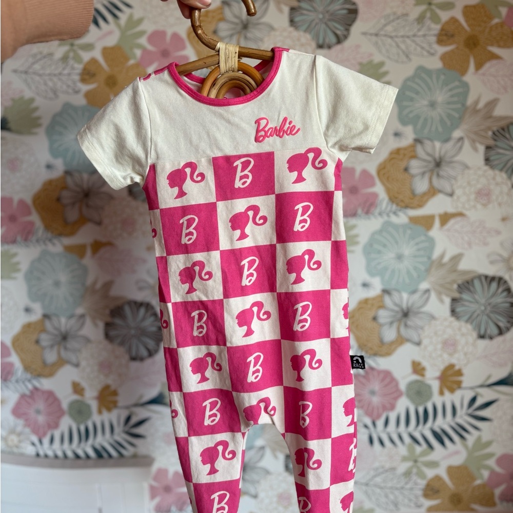 Rags, Barbie Pink and White Checkered Onesie. Cute & comfy